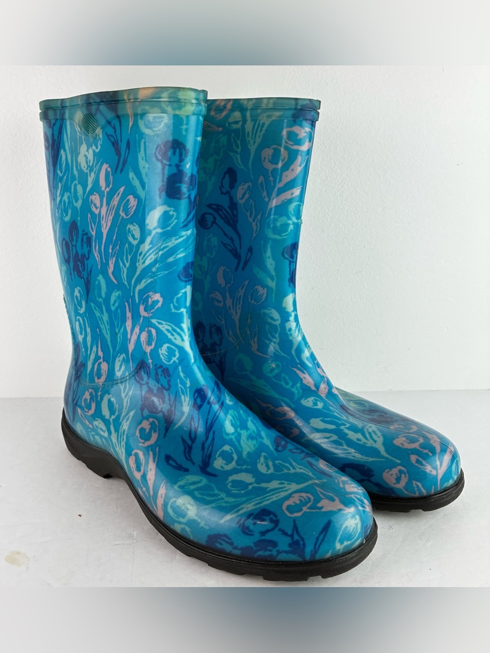 Sloggers Blue Floral Rain Boots